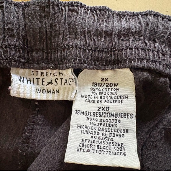White Stag Black Elastic Waist Pull-On Pants - Picture 2 of 2